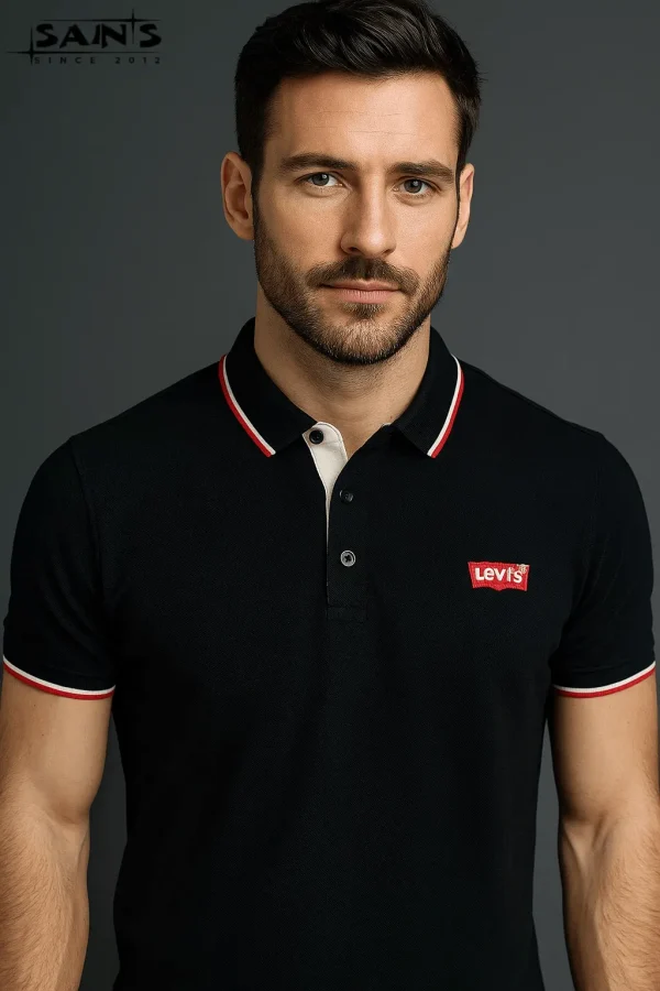 black polo shirt