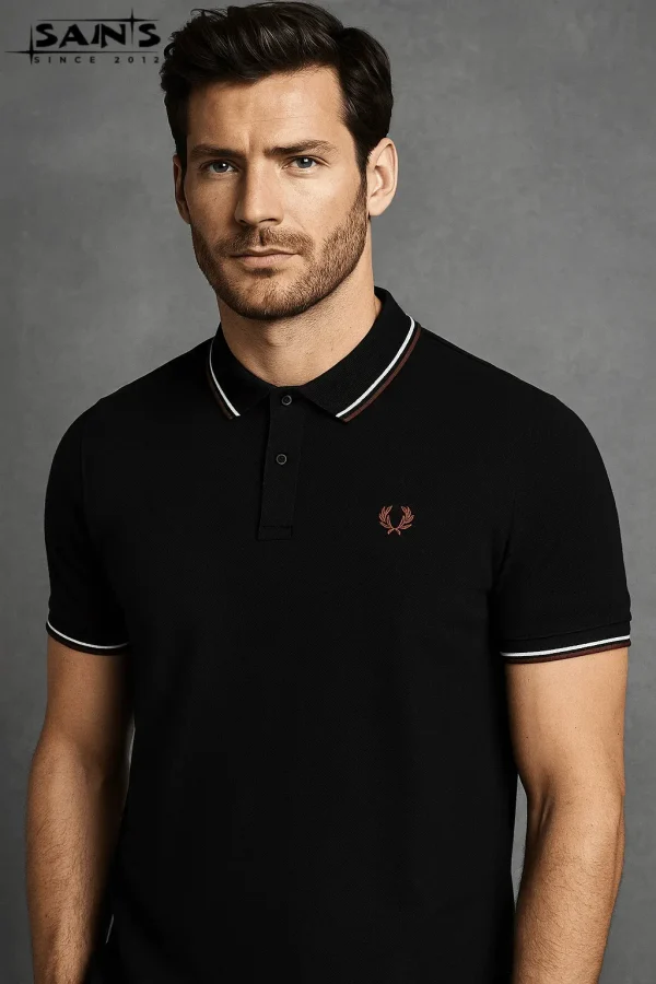 black polo shirt