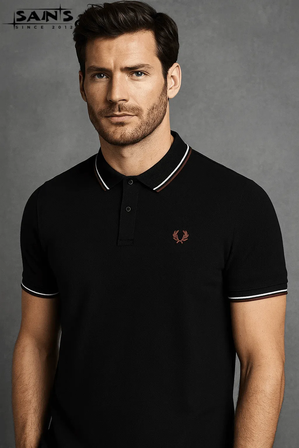 black polo shirt